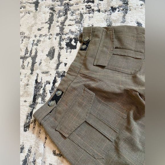 Super Low Rise Trousers Brown Plaid Madness TelAviv Womens 2 - Picture 5 of 15